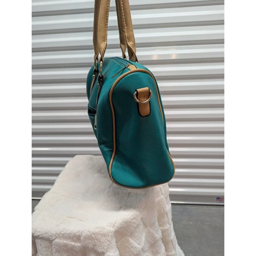 Western Boho Teal Studded‎ Satchel Purse Faux Leather Southwestern Bag Festival